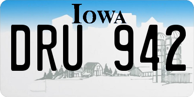 IA license plate DRU942