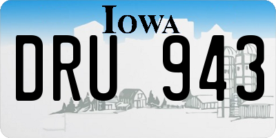 IA license plate DRU943