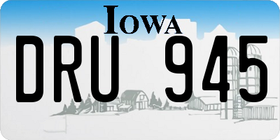 IA license plate DRU945