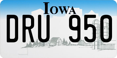 IA license plate DRU950