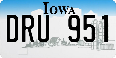 IA license plate DRU951