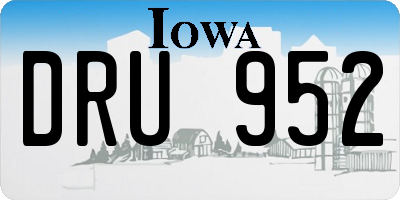 IA license plate DRU952