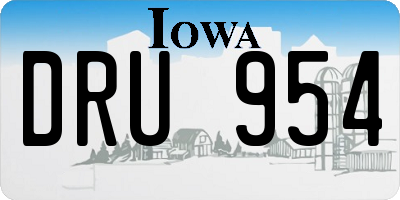 IA license plate DRU954