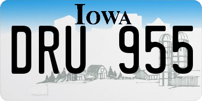 IA license plate DRU955