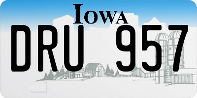 IA license plate DRU957
