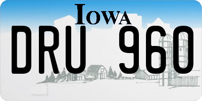 IA license plate DRU960