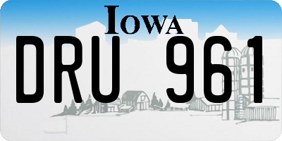 IA license plate DRU961