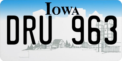 IA license plate DRU963