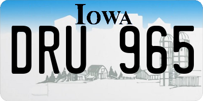 IA license plate DRU965