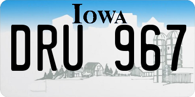 IA license plate DRU967