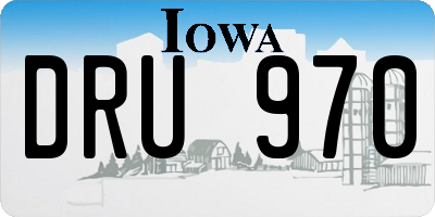 IA license plate DRU970