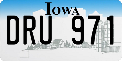 IA license plate DRU971