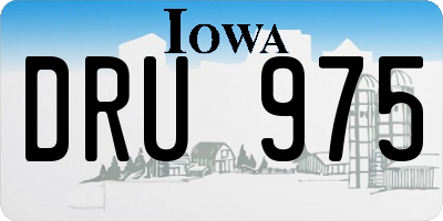 IA license plate DRU975