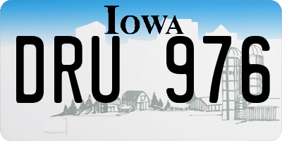 IA license plate DRU976
