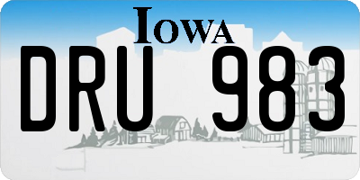 IA license plate DRU983