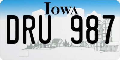 IA license plate DRU987