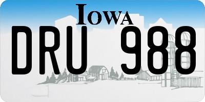 IA license plate DRU988
