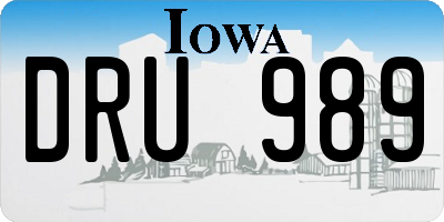 IA license plate DRU989
