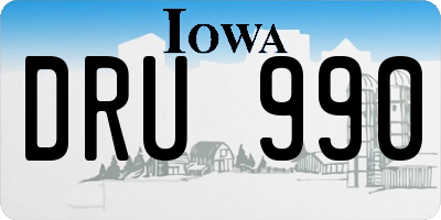 IA license plate DRU990
