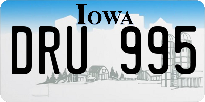 IA license plate DRU995