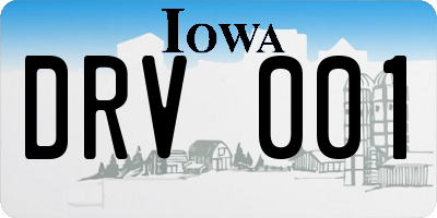 IA license plate DRV001