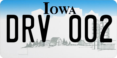 IA license plate DRV002
