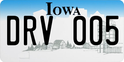 IA license plate DRV005