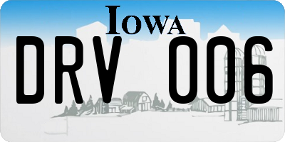 IA license plate DRV006