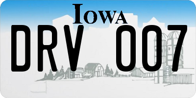IA license plate DRV007