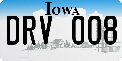 IA license plate DRV008