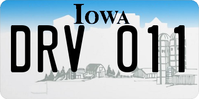 IA license plate DRV011