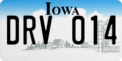 IA license plate DRV014