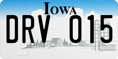 IA license plate DRV015