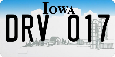 IA license plate DRV017