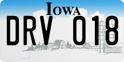 IA license plate DRV018
