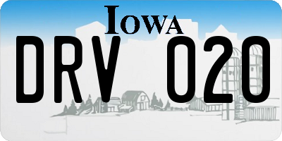 IA license plate DRV020