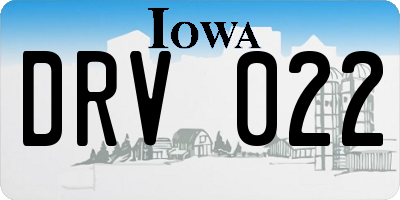 IA license plate DRV022