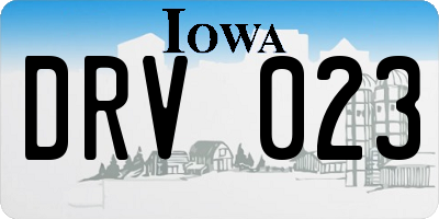 IA license plate DRV023