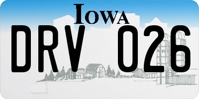 IA license plate DRV026