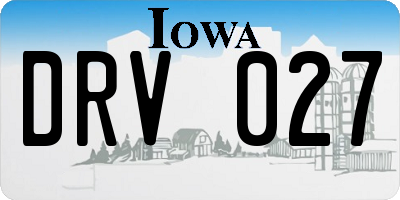 IA license plate DRV027
