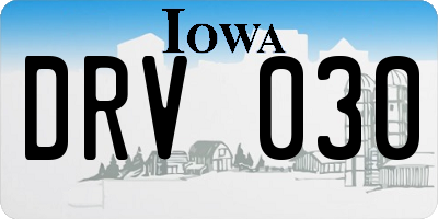 IA license plate DRV030
