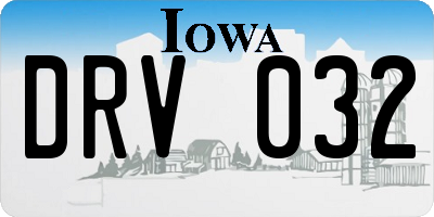 IA license plate DRV032