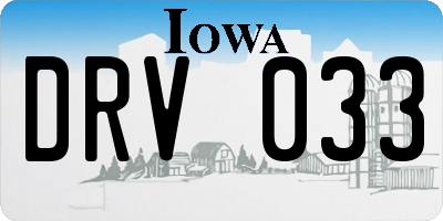 IA license plate DRV033
