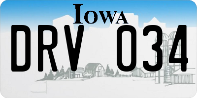 IA license plate DRV034