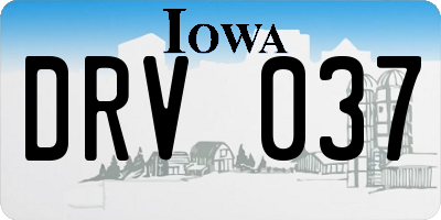 IA license plate DRV037