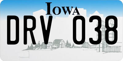 IA license plate DRV038