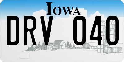 IA license plate DRV040