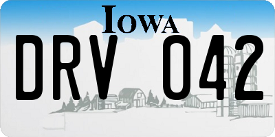 IA license plate DRV042