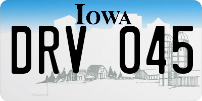 IA license plate DRV045