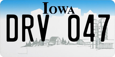 IA license plate DRV047